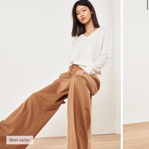 Quince 100% Mongolian Sweater V Neck Ivory Sz M